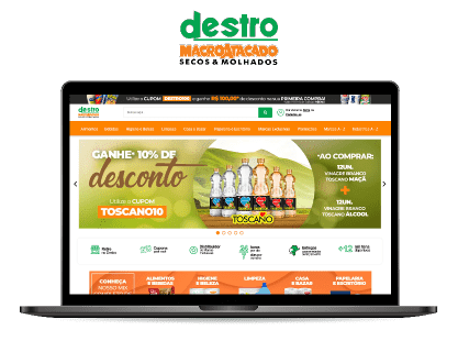 Mockup do site Destro Macroatacado